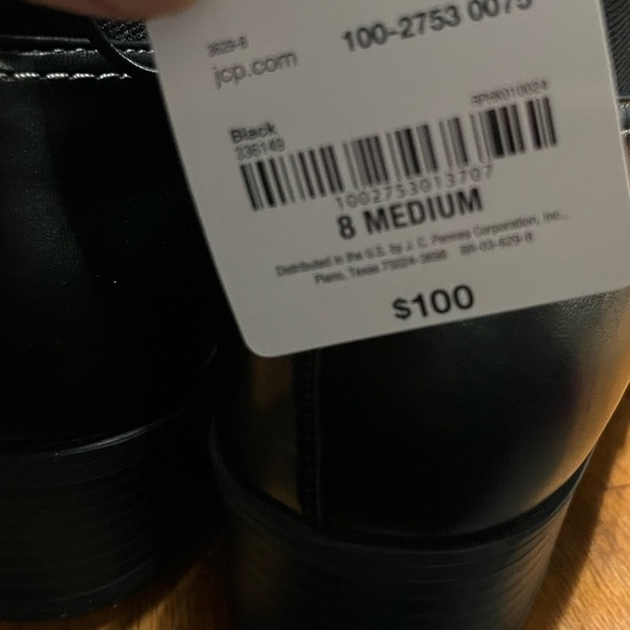 NWT Women's Liz Claiborne Barrington Stacked Heel Booties Size 8 - Black - Picture 5 of 7